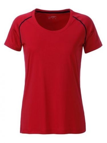 Dámské funkční tričko JN495 - Červený melír | XS