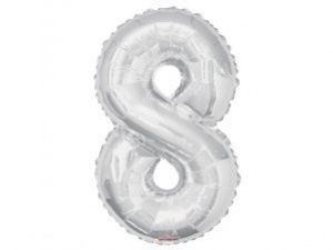 Smart Ballons Nafukovací balónek - číslice - 8 - stříbrný - 86 cm - K19650-34S