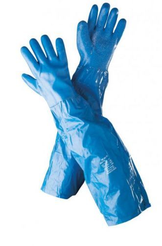 DG UNIVERSAL zdrsněné PVC nitril Rukavice modrá 65cm 10