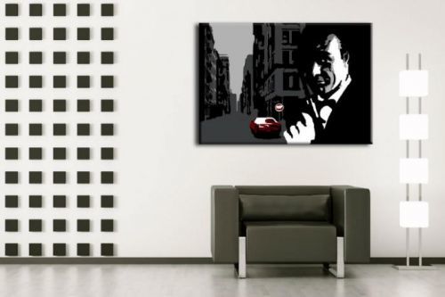 Ručně malovaný POP Art James Bond 1 dílný 100x70cm