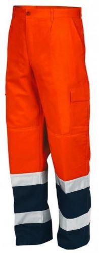 Kalhoty do pasu reflexní ISSA 8430N oranžová/modrá  S
