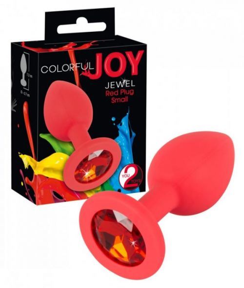 Colorful JOY - silikonové anální dildo - malé (červené)