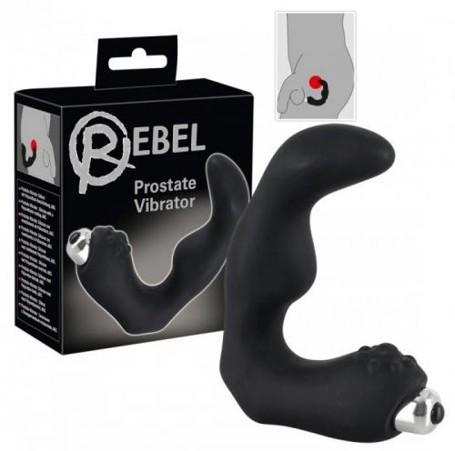 Rebel - ohnutý prostata vibrátor (černý)