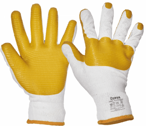 Rukavice povrstvené  YELLOWHAMMER latex 9 L