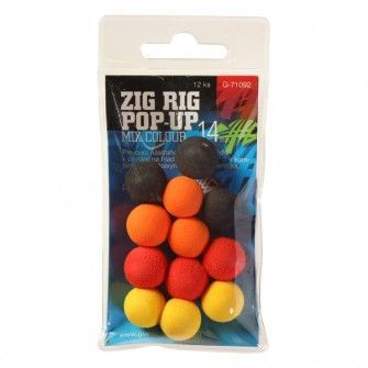 Pěnové plovoucí boilie Zig Rig Pop-Up 14mm mix color,12ks