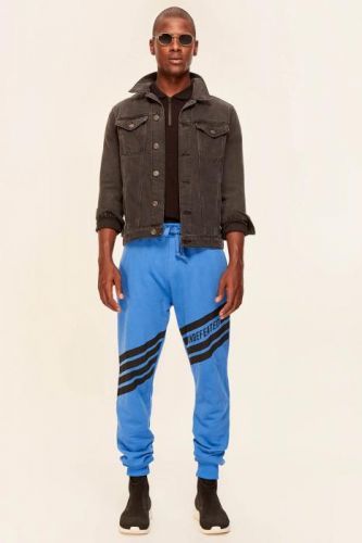 Trendyol Blue Men's Sweatpants-Printed Elastic Part