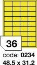 Žluté samolepicí etikety Rayfilm R0121.0234D, 48,5x31,2 mm, 300 listů A4, 10800 etiket