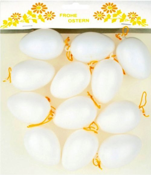 Anděl Plastová vajíčka k zavěšení 6 cm - 12 ks - 8230