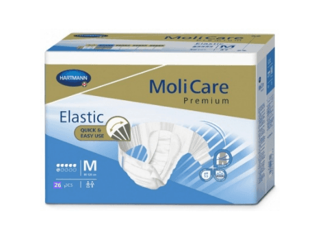 KALHOTKY ABSORPČNÍ MOLICARE PREMIUM ELASTIC MEDIUM BOKY 80-120CM,3194ML,26KS