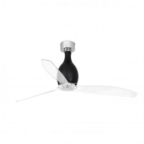 FARO MINI ETERFAN matná černá/transparentní stropní ventilátor s DC motorem 32027