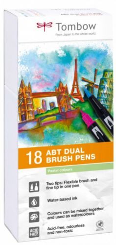 Tombow Fixy Tombow - oboustranné 18 ks - Pastel colours TABT-18P-5