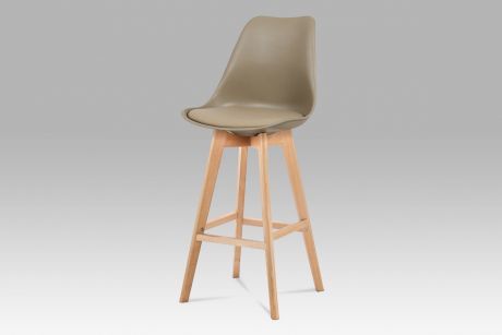 Barová židle v barvě cappuccino s dřevěnou konstrukcí v dekoru buk CTB-801 CAP Miss Sixty