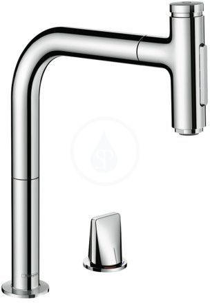 HANSGROHE M71 Dřezová baterie M7120-H200 s výsuvnou sprškou, 2-otvorová instalace, sBOX, chrom 73818000