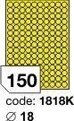 Žluté fluo etikety Rayfilm R0131.1818KD, 18x18 mm, 300 listů A4, 45000 etiket