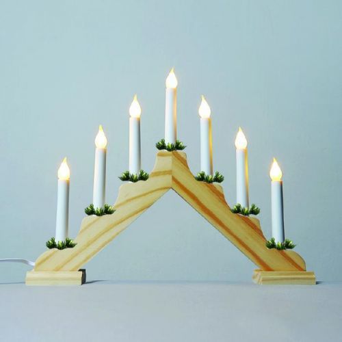 Adventní svícen 2262-130.T dubový s taženou žárovkou LED FILAMENT, 7x34V/3W KONST