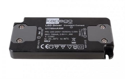 KapegoLED napájení Flat trafo 700mA 6W konstantní proud 700 mA IP20 2-9V DC 6,00 W 862048