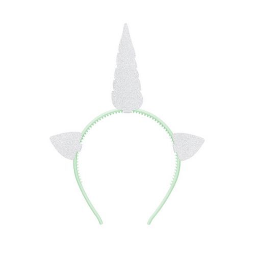 Čelenka Jednorožec stříbrné glitry 1ks