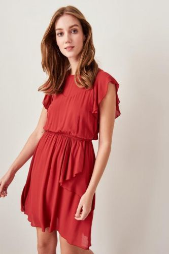 Trendyol Red Frilly Dress