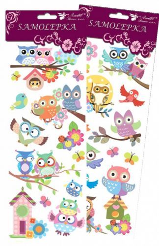 Anděl Samolepky - sovičky s glitry 1254