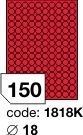 Červené samolepicí etikety Rayfilm R0122.1818KD, 18x18 mm, 300 listů A4, 45000 etiket