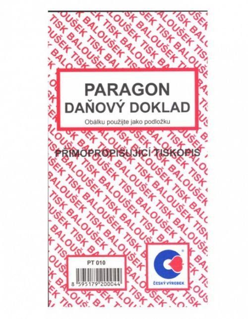 Baloušek Paragon daňový doklad propisující PT 010