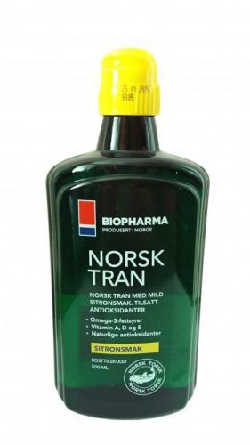 Norský rybí olej s přírodní citrónovou příchutí - Norsk Tran - Biopharma Objem: 375 ml