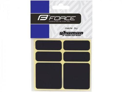 Nálepky FORCE reflexní sada 6 ks 3M - černé 16354