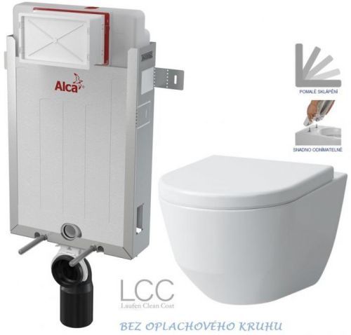 AKCE/SET/ALCAPLAST Renovmodul předstěnový instalační systém + WC LAUFEN PRO LCC RIMLESS + SEDÁTKO AM115/1000 X LP2