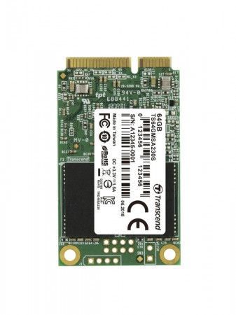 TRANSCEND MSA230S 64GB SSD disk mSATA, SATA III 6Gb/s (3D TLC), 550MB/s R, 400MB/s W, TS64GMSA230S