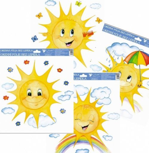 Anděl Okenní fólie - ručně malovaná sluníčka - 948