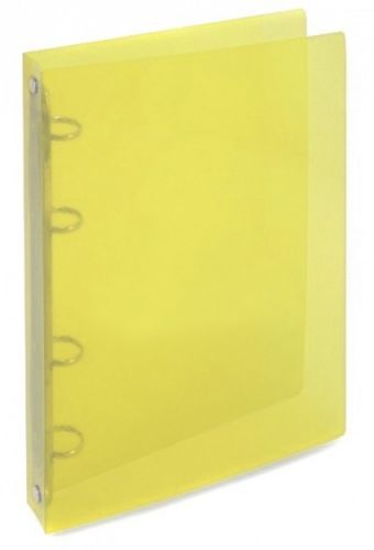 Karton P+P Pořadač A4 4 kroužky průhledný žlutý 2-146