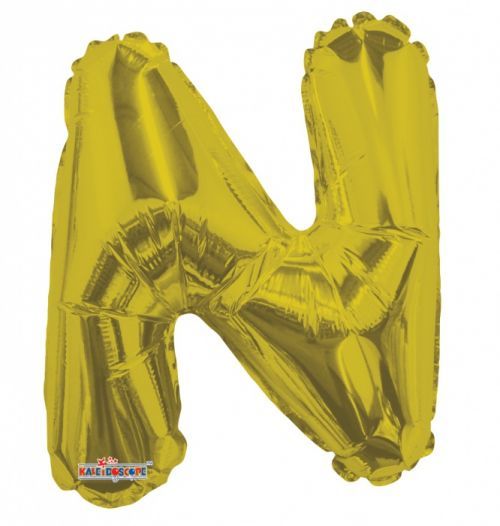 Smart Ballons Nafukovací balónek - písmeno - N - zlatý, 35 cm - K35081-14S
