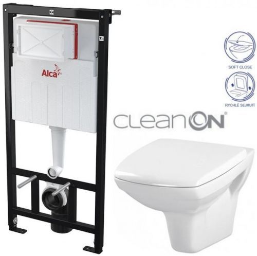 AKCE/SET/ALCAPLAST Sádromodul předstěnový instalační systém určený pro suchou instalaci 1,2 m + WC CERSANIT CLEANON CARINA + SEDÁTKO AM101/1120 X CA2