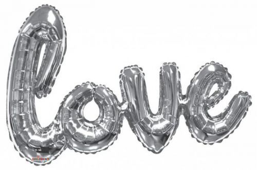 Smart Ballons Nafukovací balónek - Love - stříbrný 91 cm - K15733-36S