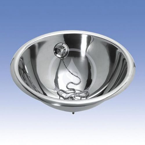 SANELA Nerezová umyvadla Nerezové zápustné umyvadlo s přepadem, průměr 320 mm SLUN 44X