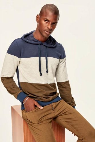 Trendyol Navy Men's Sweatshirts-Hooded-Panel