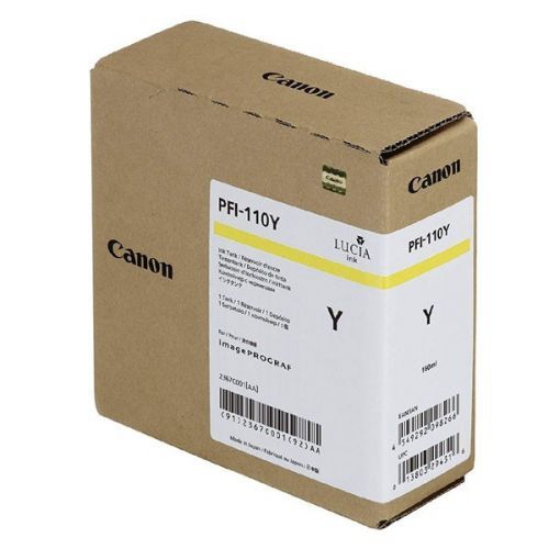 Canon originální ink PFI110Y, yellow, 160ml, 2367C001, Canon imagePROGRAF TX-2000, TX-3000, TX-3000, TX-4000