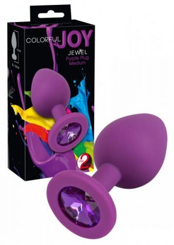 Colorful JOY - silikonové anální dildo - střední (fialové)