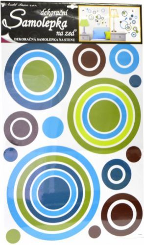 Anděl Přerov - Pokojová dekorace zelené kruhy 1058 70x42 cm