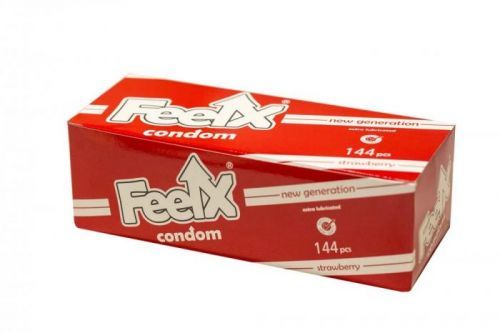 Feelx condom strawberry - kondomy s příchutí jahoda (144 ks)
