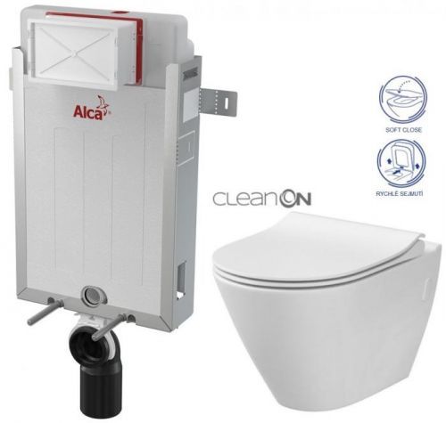 AKCE/SET/ALCAPLAST Renovmodul předstěnový instalační systém + WC CERSANIT CLEANON CITY + SEDÁTKO AM115/1000 X CI1