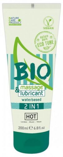HOT Bio 2in1 – vegánsky lubrikant a masážný gél na báze vody (200ml)