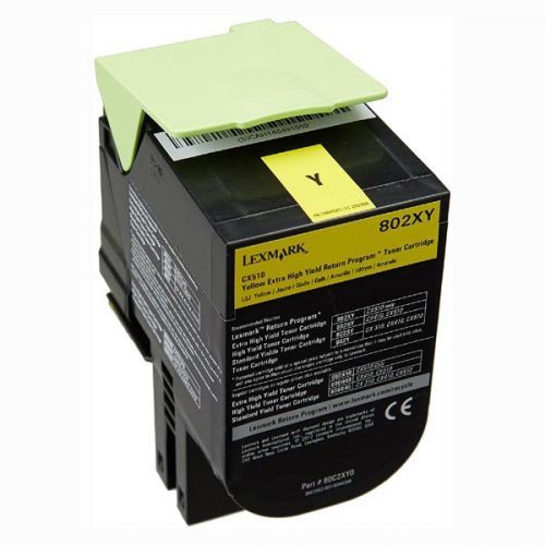 Lexmark originální toner 80C2XY0, yellow, 4000str., return, extra high capacity, Lexmark CX510de, CX510dhe, CX510dthe