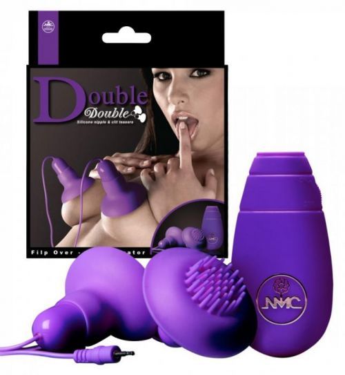 Double Vibratory Nipples - 1 Pair (Purple)