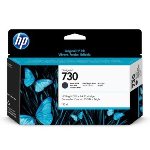 HP originální ink P2V65A, HP 730, matte black, 130ml, HP