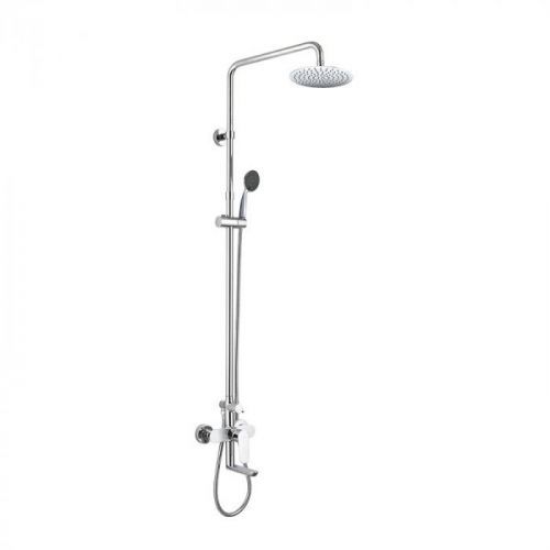 MEREO Sprchový set: baterie se sprch. soupravou, hadicí, ruční a talířovou kulatou sprchou CBE60101SC