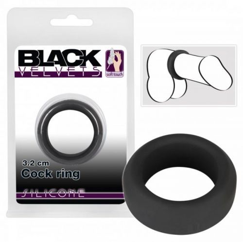 You2Toys Black Velvet Cock Ring - krúžok na penis (3,2cm) čierny