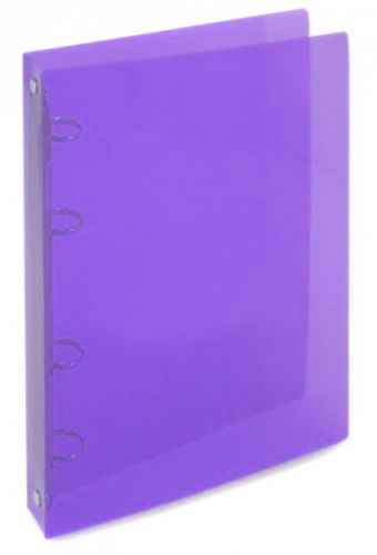 Karton P+P Pořadač A4 4 kroužky průhledný fialový