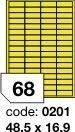 Žluté samolepicí etikety Rayfilm R0121.0201D, 48,5x16,9 mm, 300 listů A4, 20400 etiket