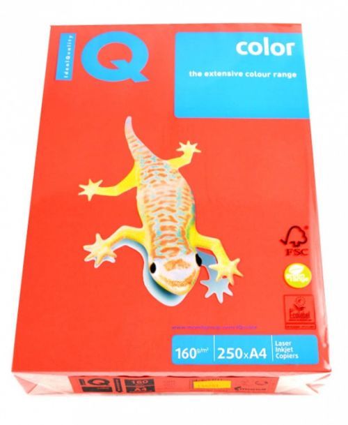 Ostatní IQ Color - kopírovací papír A4-160g/m2 červený - coral red CO44